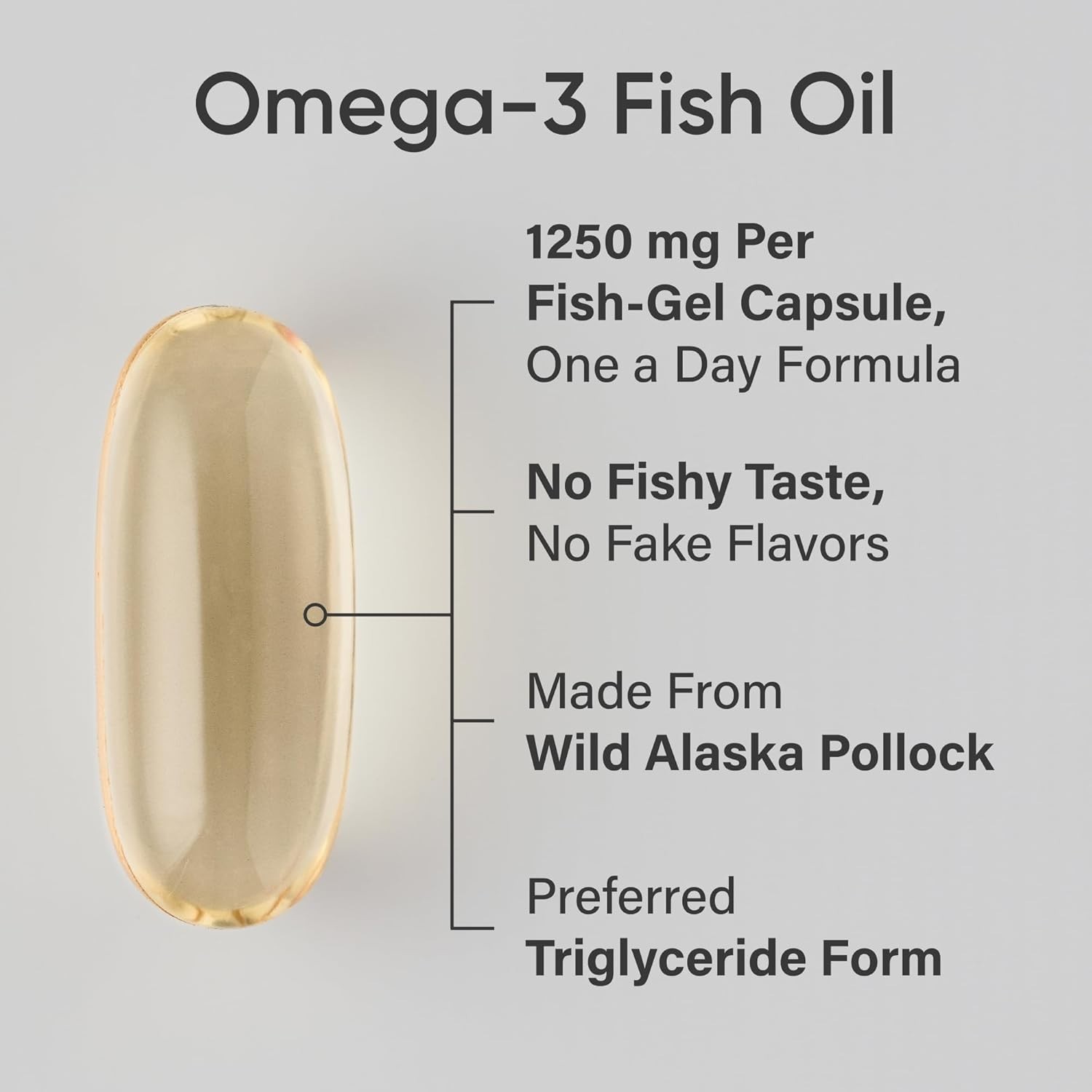 Omega 3 Fish Oil Triple Strength 1250mg EPA DHA Heart Brain Support 90Ct