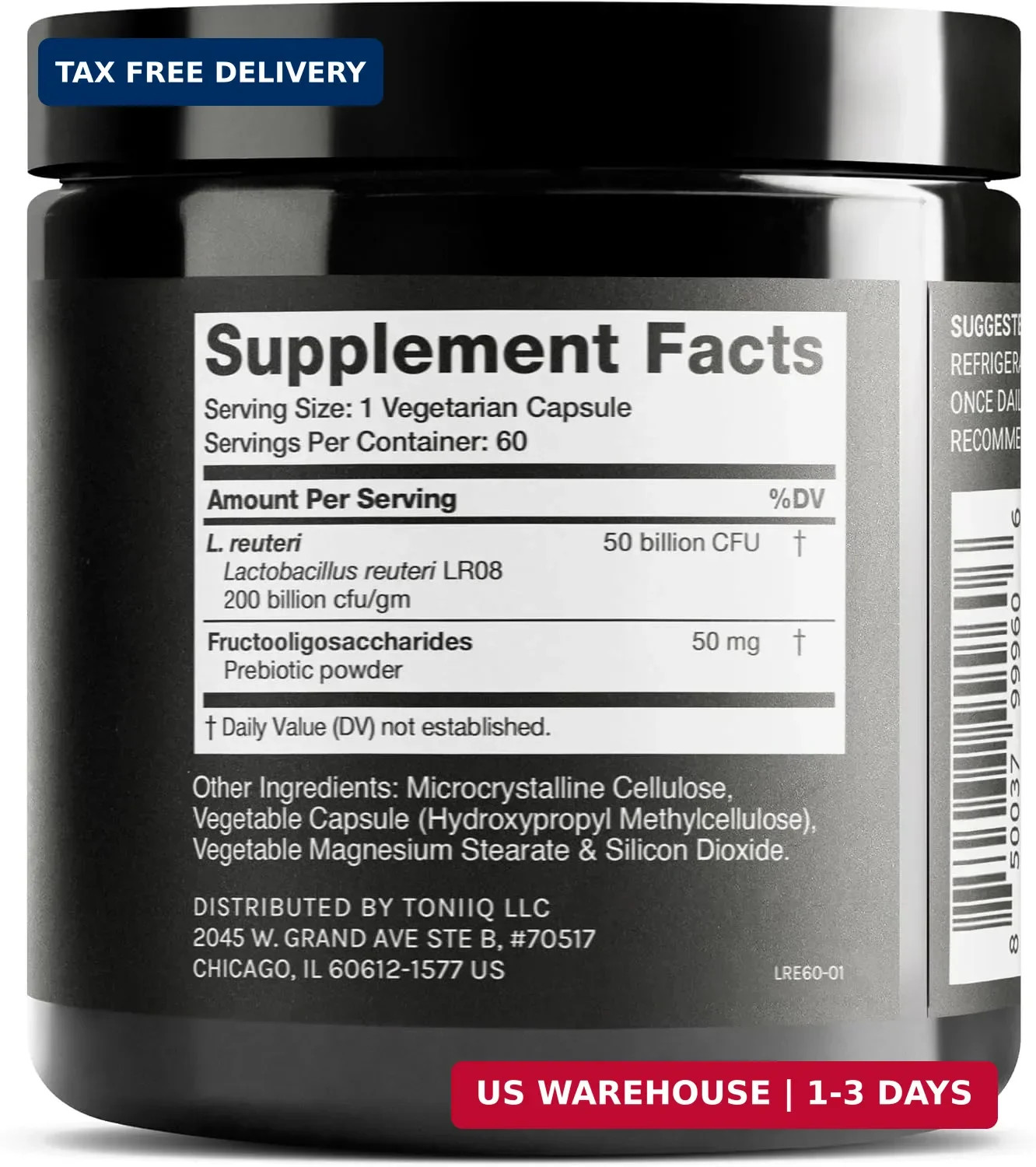 50 Billion CFU Lactobacillus Reuteri Probiotic 50mg per Serving | L Reuteri Prob