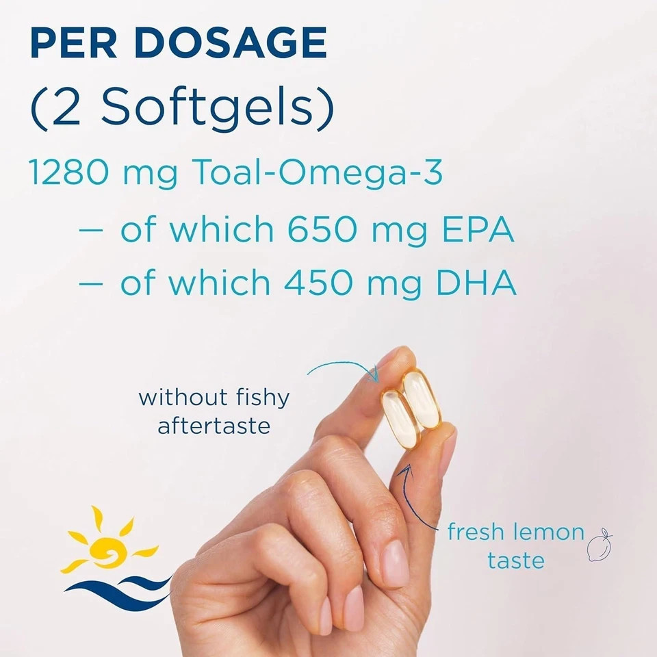 Nordic Naturals Ultimate Omega Fish Oil – 1280 mg Omega-3 – 180 Soft Gels