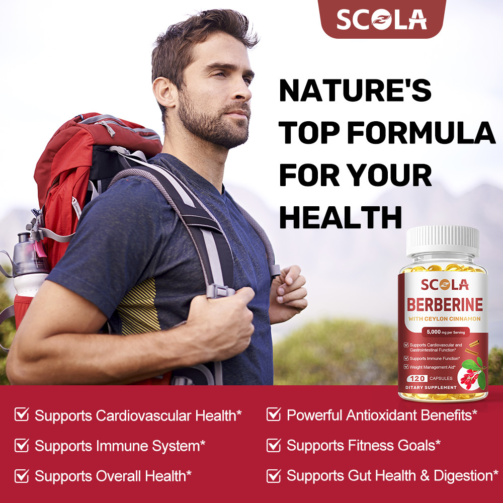 Berberine HCL 5000mg + Ceylon Cinnamon 1000mg High Potency Blood Sugar Support