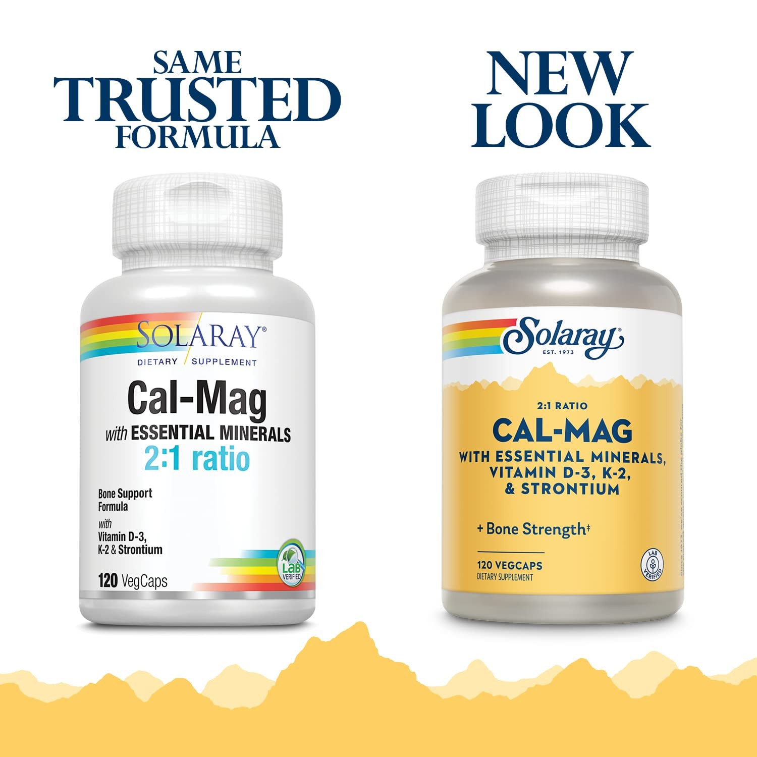 Solaray Cal-Mag Essential Minerals Calcium Magnesium Strontium Vitamins D-3 K-2
