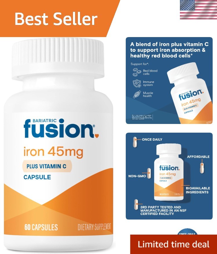 Bariatric Fusion Iron Supplement 45mg with Vitamin C | 1 Per Day | Vitamins f