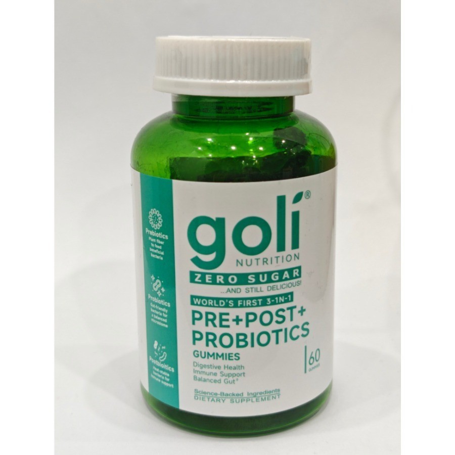 3 Pack Goli Zero Sugar 3-in-1 PRE+POST+Probiotics Gummies 60 Count++*/–