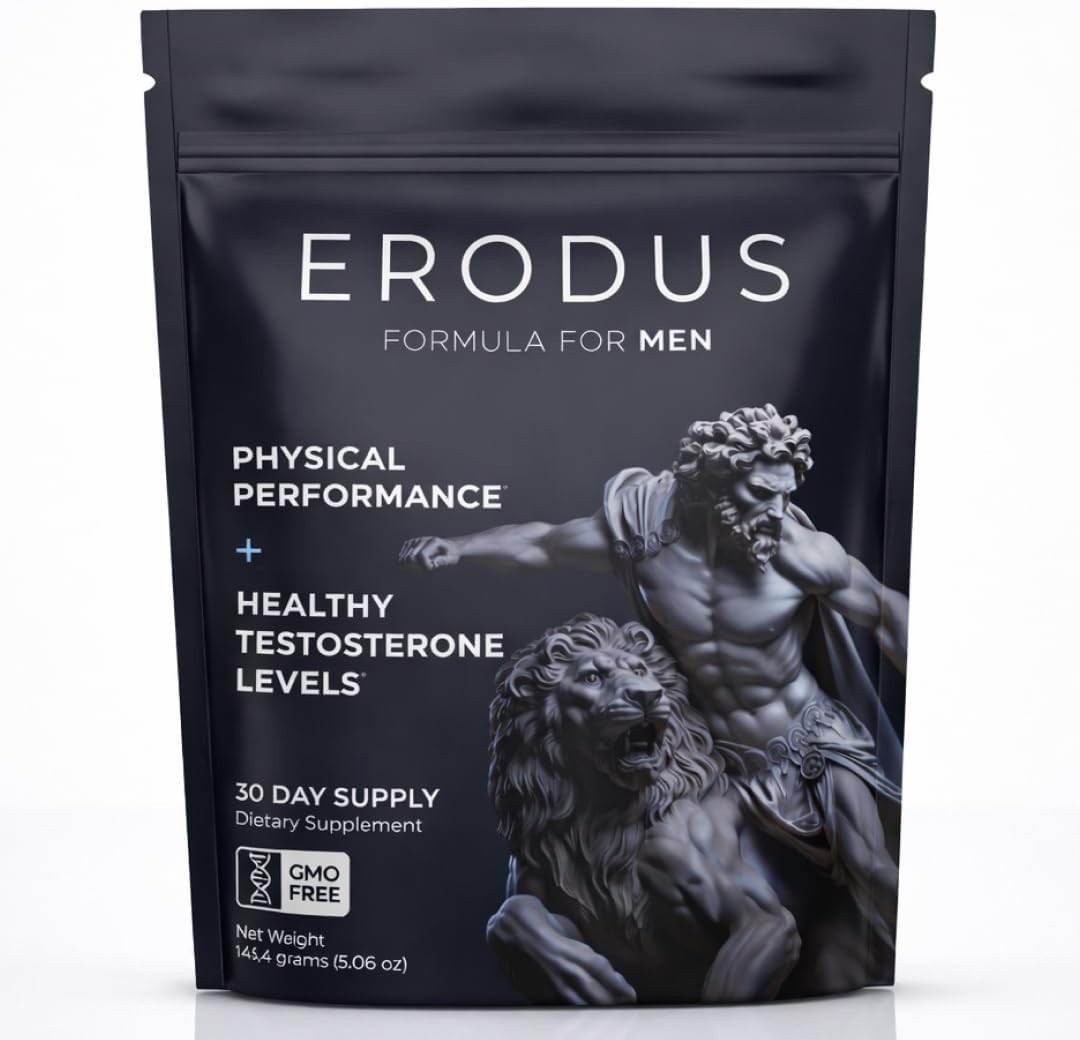 ERODUS Men Herbal Supplement Powder Ashwagandha Energy Vitality Support 30 Serv.