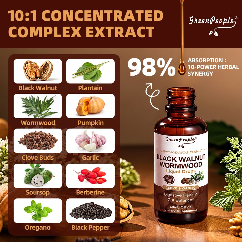 Parasite Cleanse Tincture/Extract-Wormwood, Black Walnut Hull, Clove 2-12oz