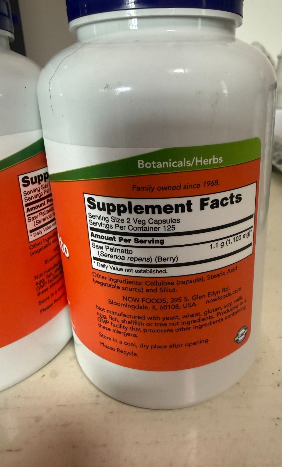 2-Pack NOW Saw Palmetto Berries Men’s Health 250 Veg Capsules 08/2027 500 Total