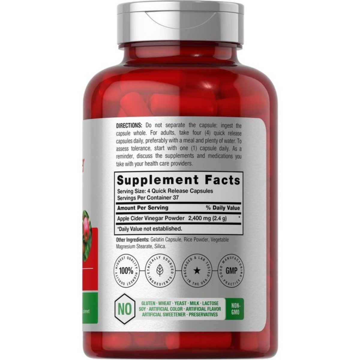 Horbaach Apple Cider Vinegar Capsules | Non-GMO Gluten Free Digestive Support