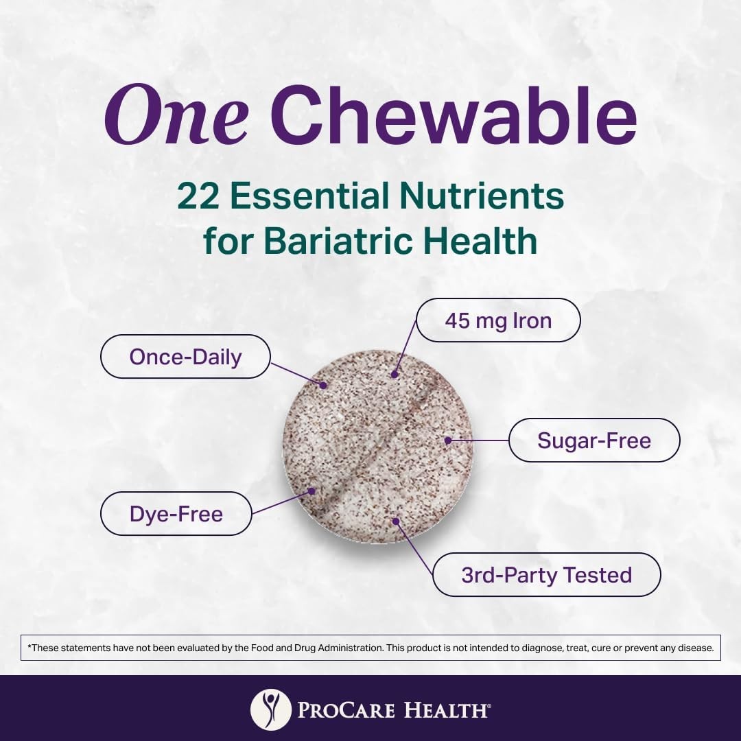 ProCare Health “1 per Day!” Bariatric MultiVitamin with 45mg Iron – Fruit Punch