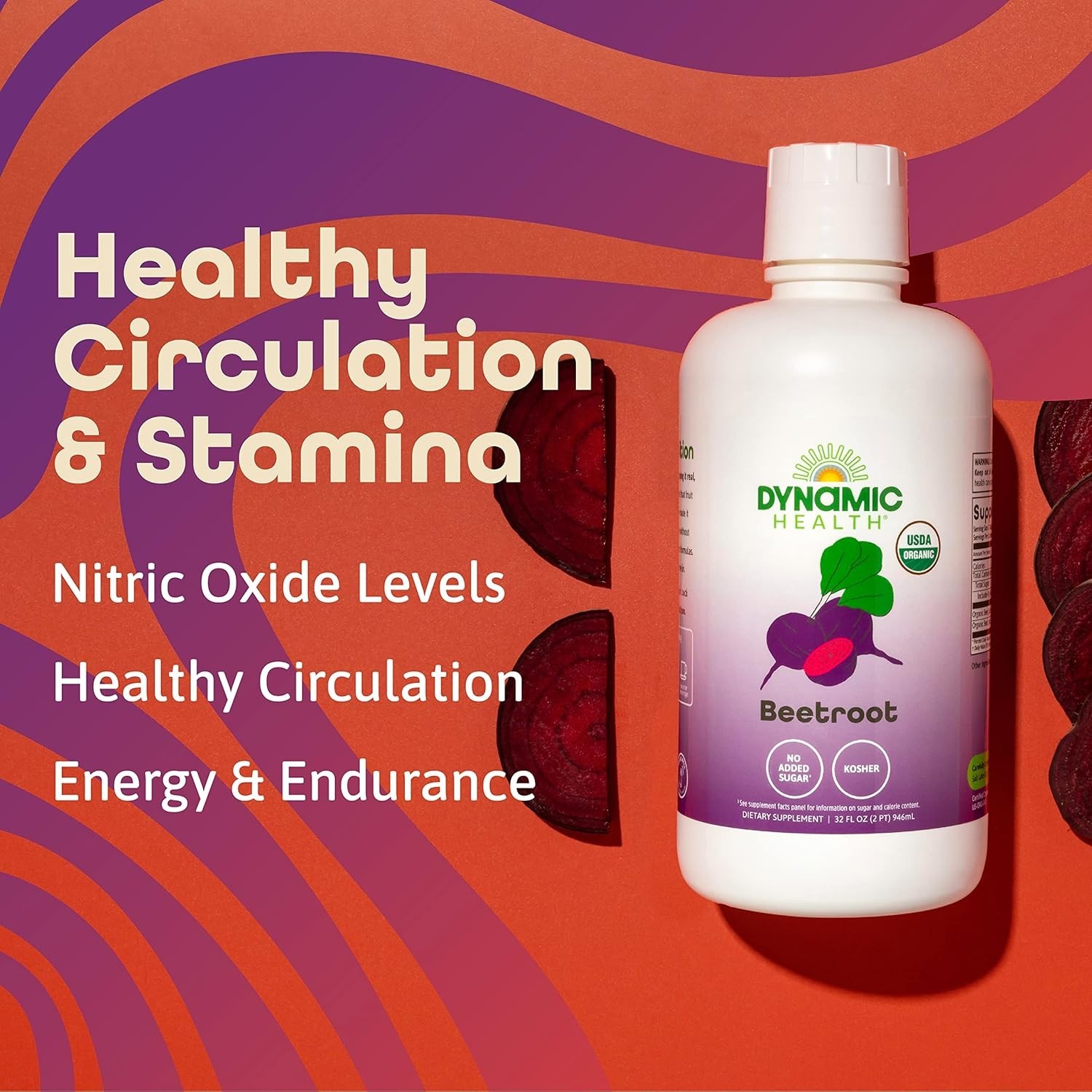 Dynamic Health Beetroot Liquid (Certified Organic) 32 fl.oz pack of 5