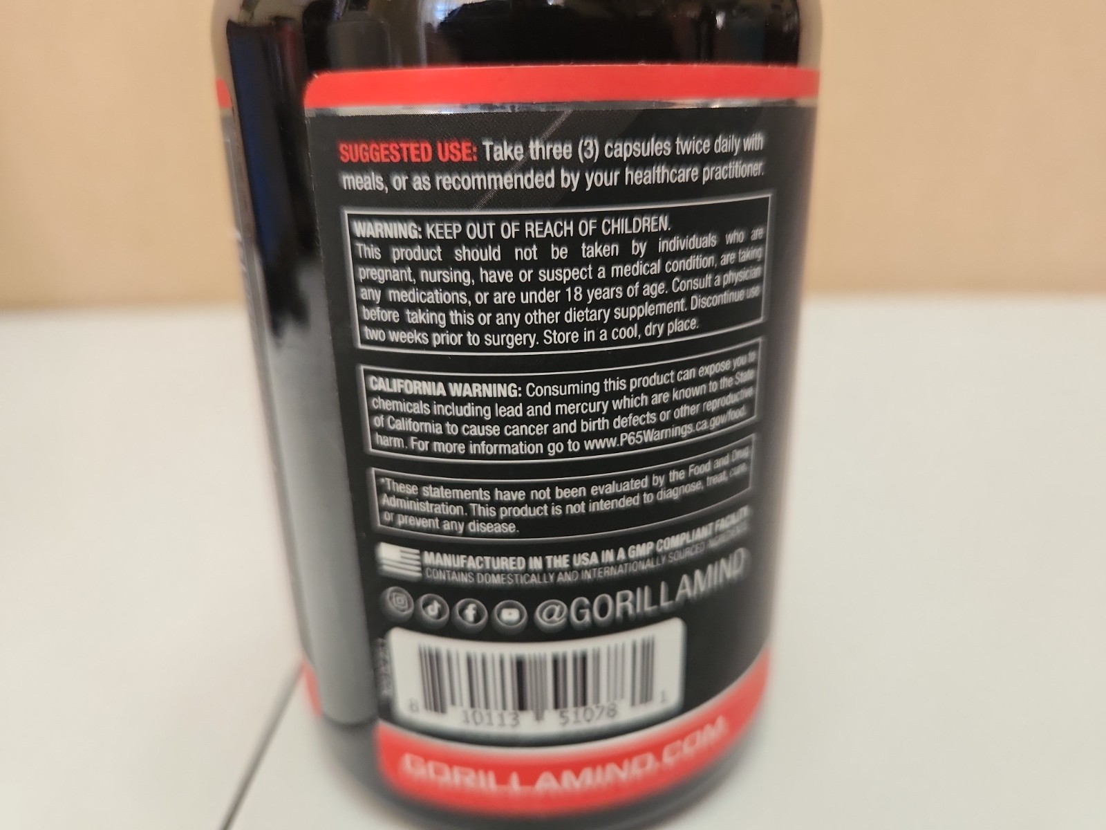 Gorilla Mind Elite Multi-Vitamin Daily Wellness Immune Formula 180 Capsules 0627
