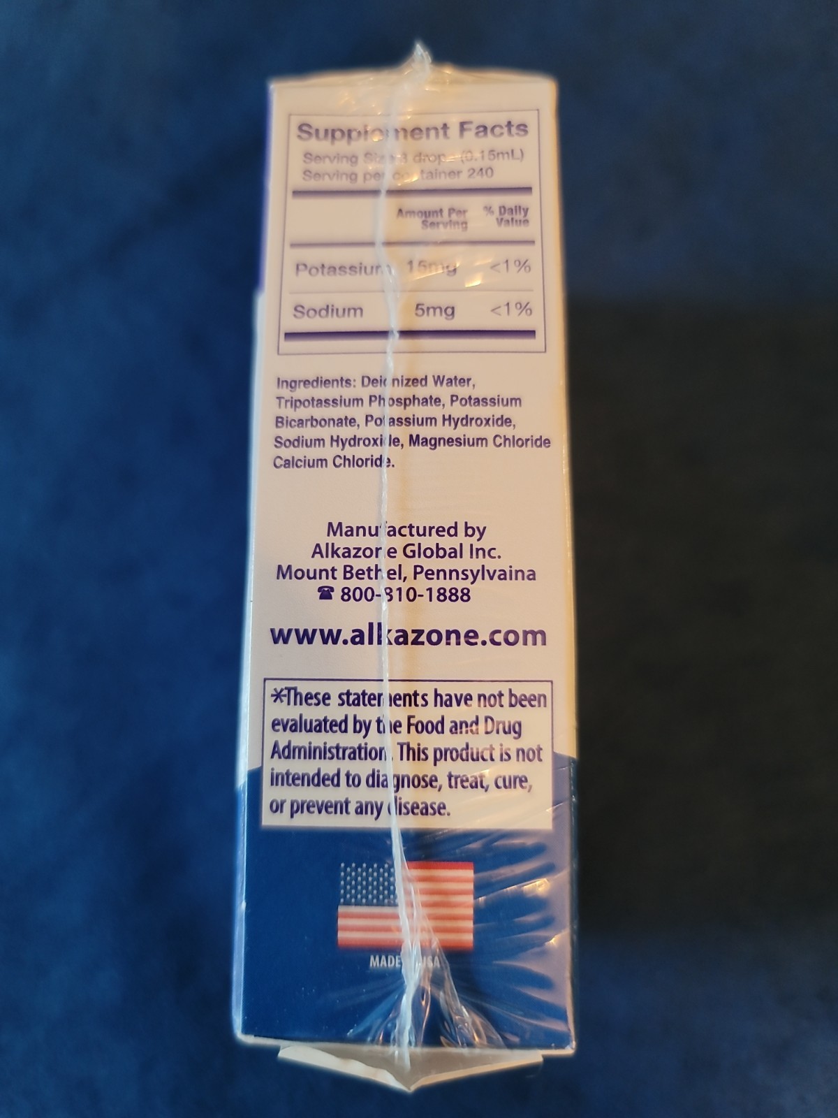 Alkazone Alkaline Water Booster Drops 1.25oz Makes 20 Gallons Sealed EXP 04/2027