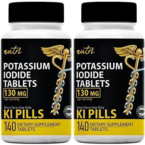Potassium + Iodide Tablets Radiation 130 mg (2 Pack) – (280 Tablets) EXP 2033