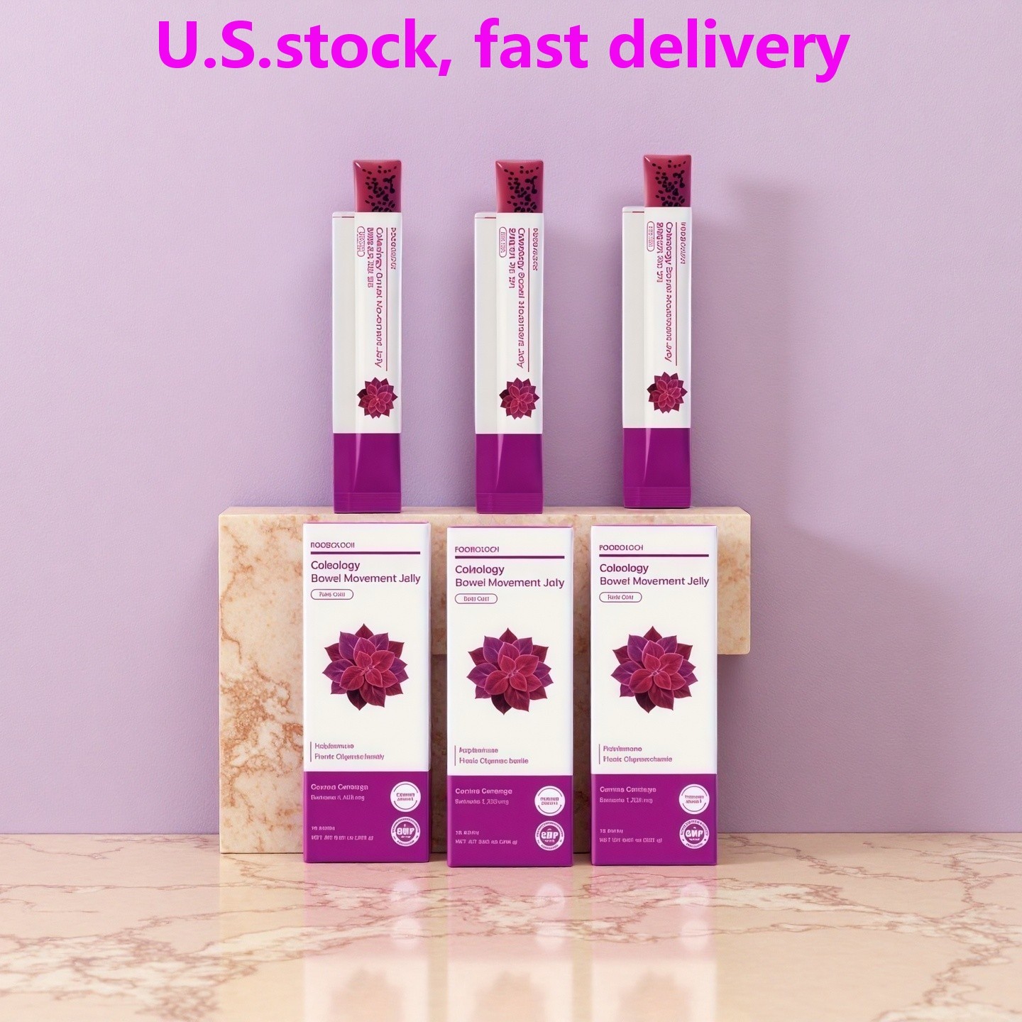 3PCS FOODOLOGY Coleology Bowel Movement Jelly (Grape & Prune) 10 Sticks NEW