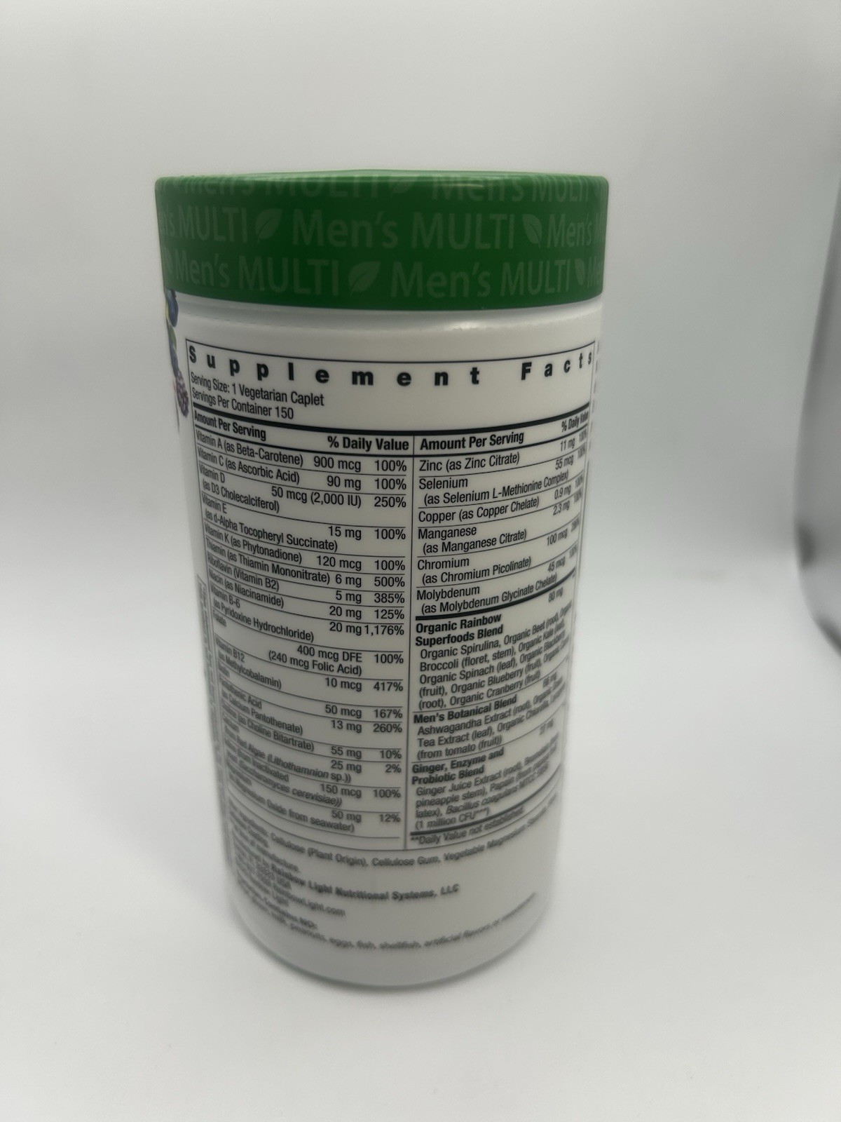 Rainbow Light Men’s One Multivitamin Tablets 150 Count Daily Dietary Supplement