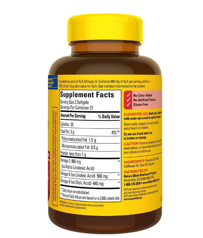 Nature Made Triple Omega 3-6-9 Softgels, 74 Count