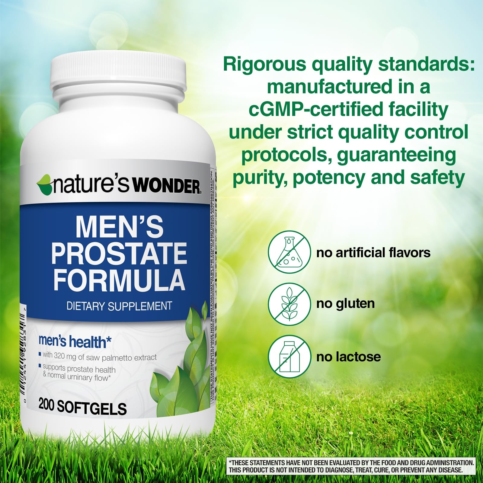 Nature’s Wonder Men’s Prostate Formula with Saw 200 Count (Pack of 1)