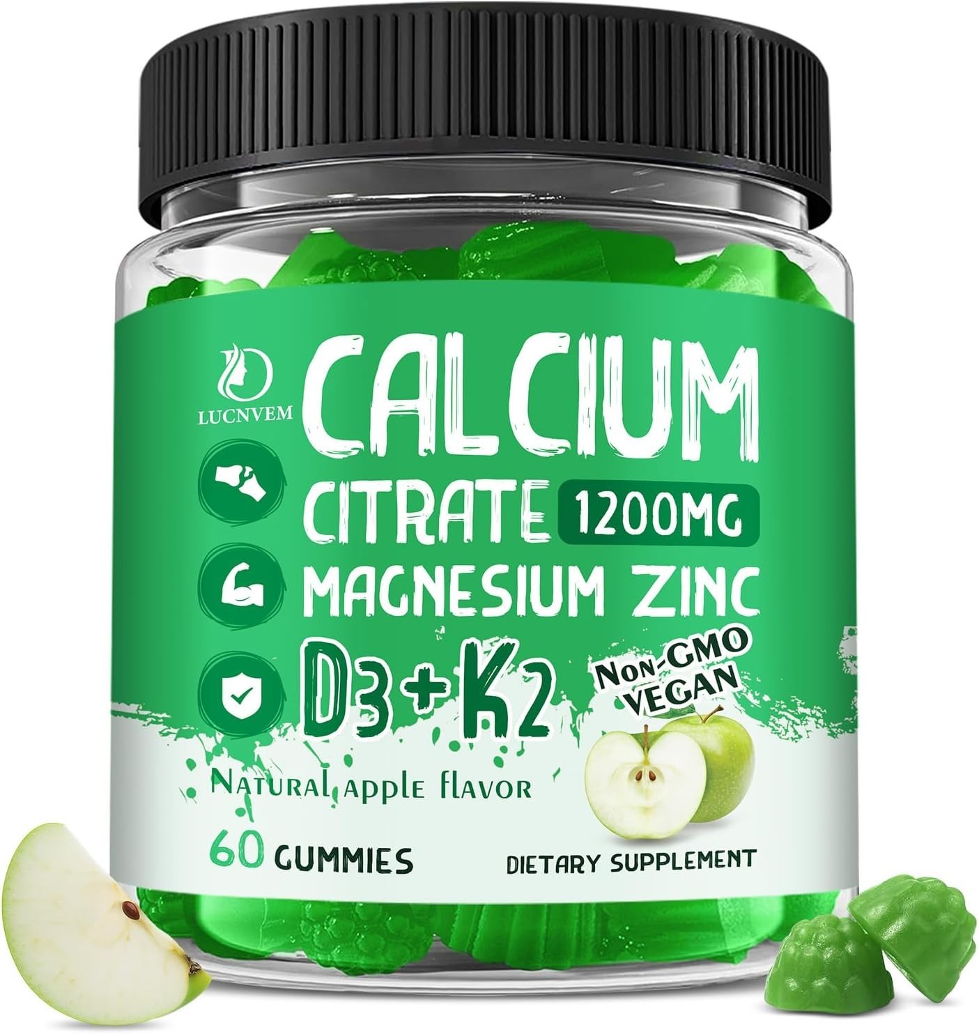 Calcium Citrate 1200 mg with Vitamin D3 Gummies, Calcium Citrate Magnesium Zi…