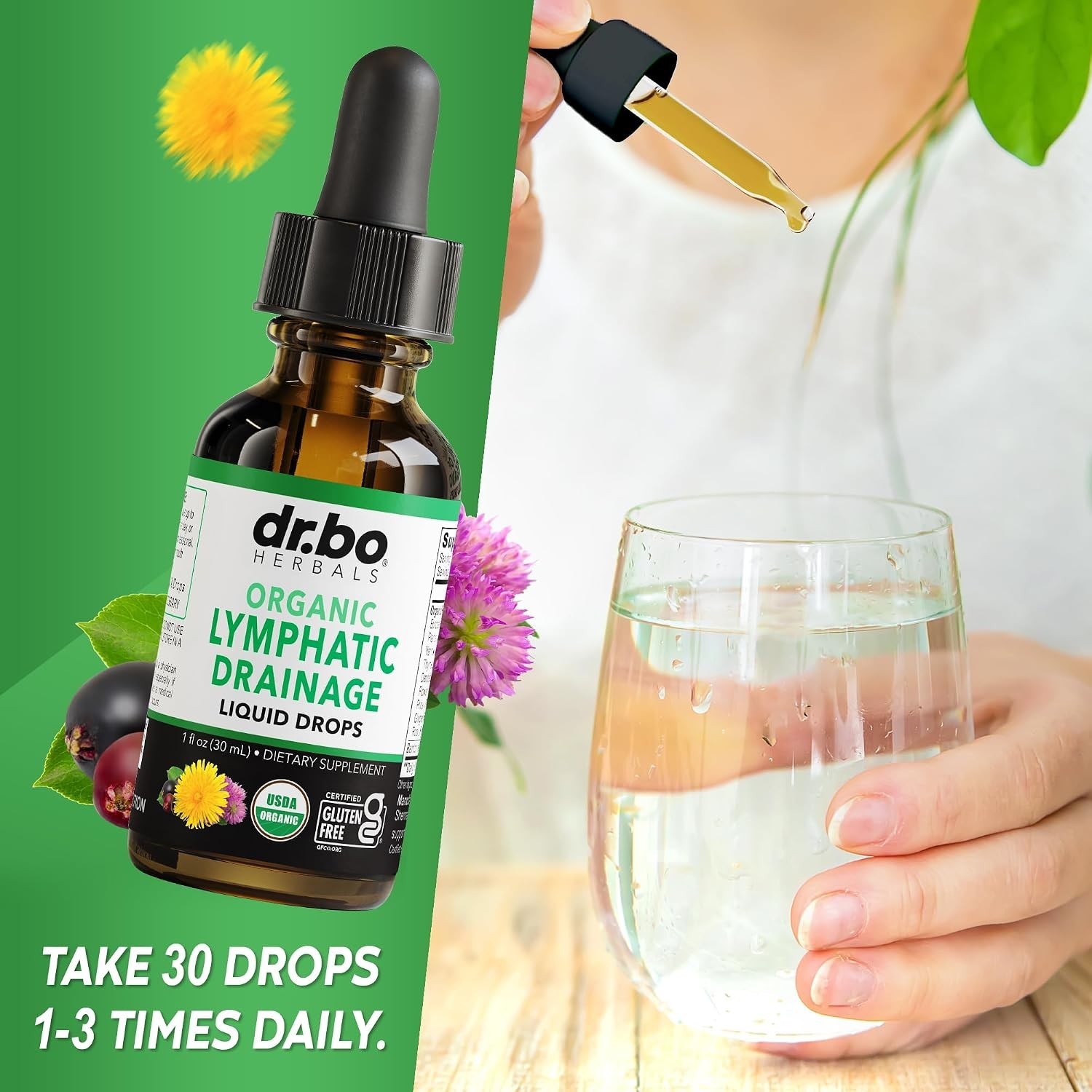 Powerful 26-in-1 Herbal Lymphatic Detox Drops – 1oz Natural Support for Adults