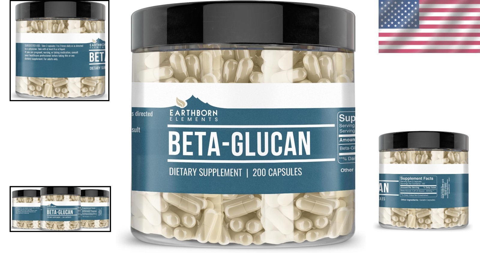 Gluten-Free Beta Glucan – 200 Capsules for Peak Health Support, No Additives
