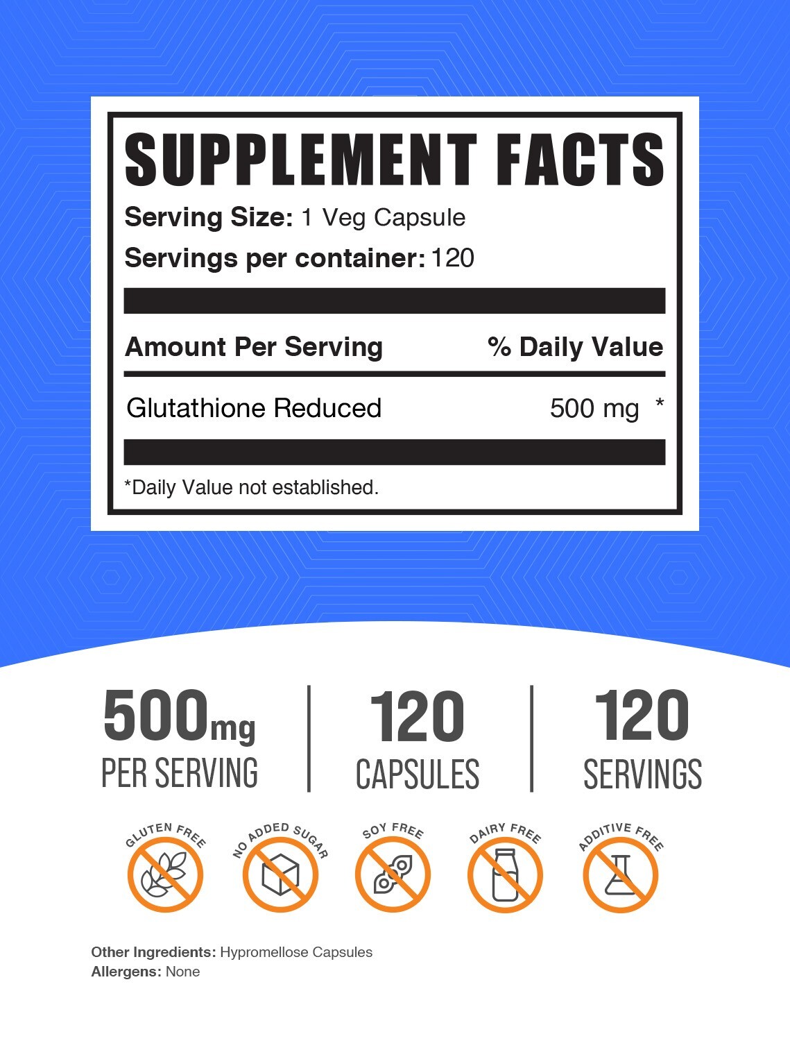 BulkSupplements Glutathione Reduced 120 Capsules – 500 mg Per Serving