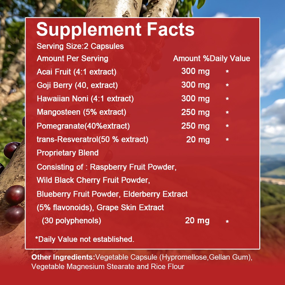 Goji Berry Supplement -Weight Management Antioxidant Formula 30/60/120 Capsules