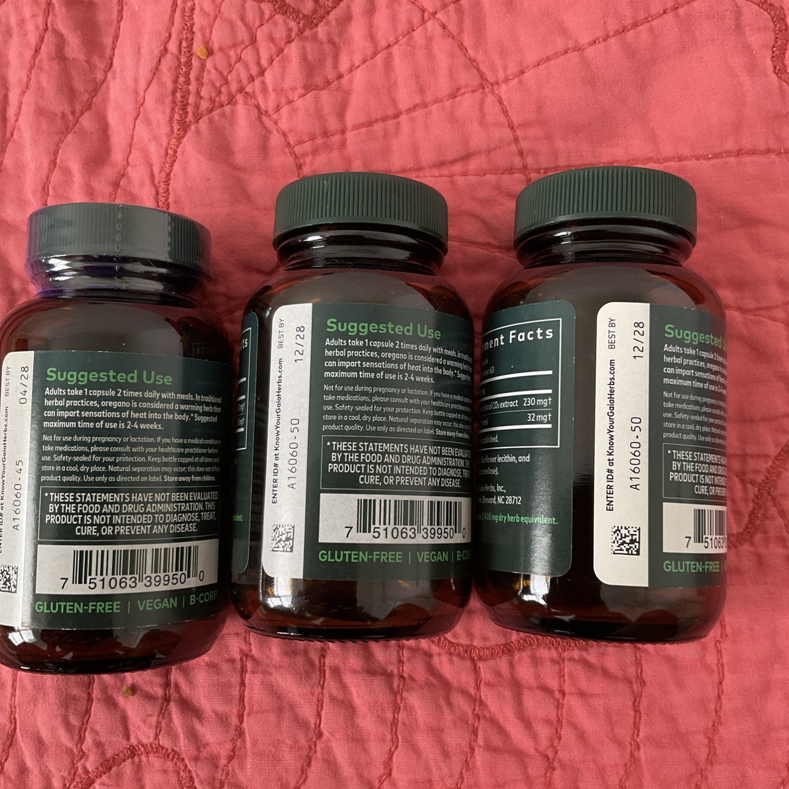 (3PACK) Gaia Herbs Oil of Oregano 60 Caps each 12/28 04/28