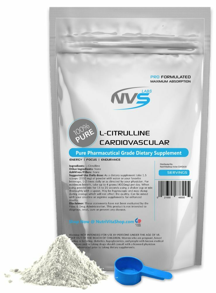 NVS 100% PURE INSTANTIZED L-CITRULLINE FREE FORM AMINO ACID POWDER USP GRADE USA