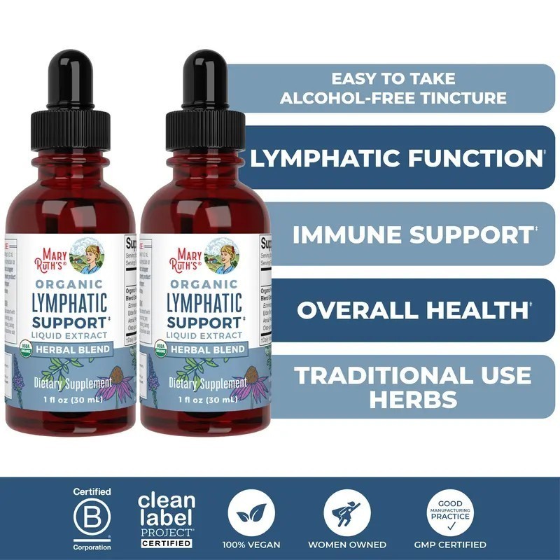 MaryRuth’s Lymphatic Support Herbal Blend Liquid Drops – USDA Organic Lymphatic