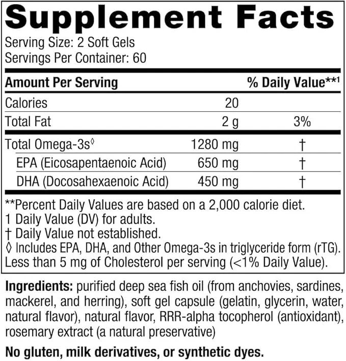 Nordic Naturals Ultimate Omega – 2150 mg 120 Softgels Lemon Flavor Exp 08/2027