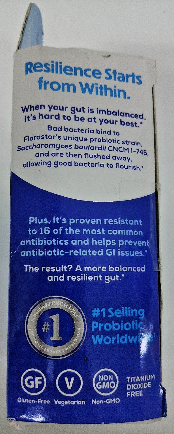 Florastor Dual Action Probiotic Supplement, 20 Vegetarian Capsules