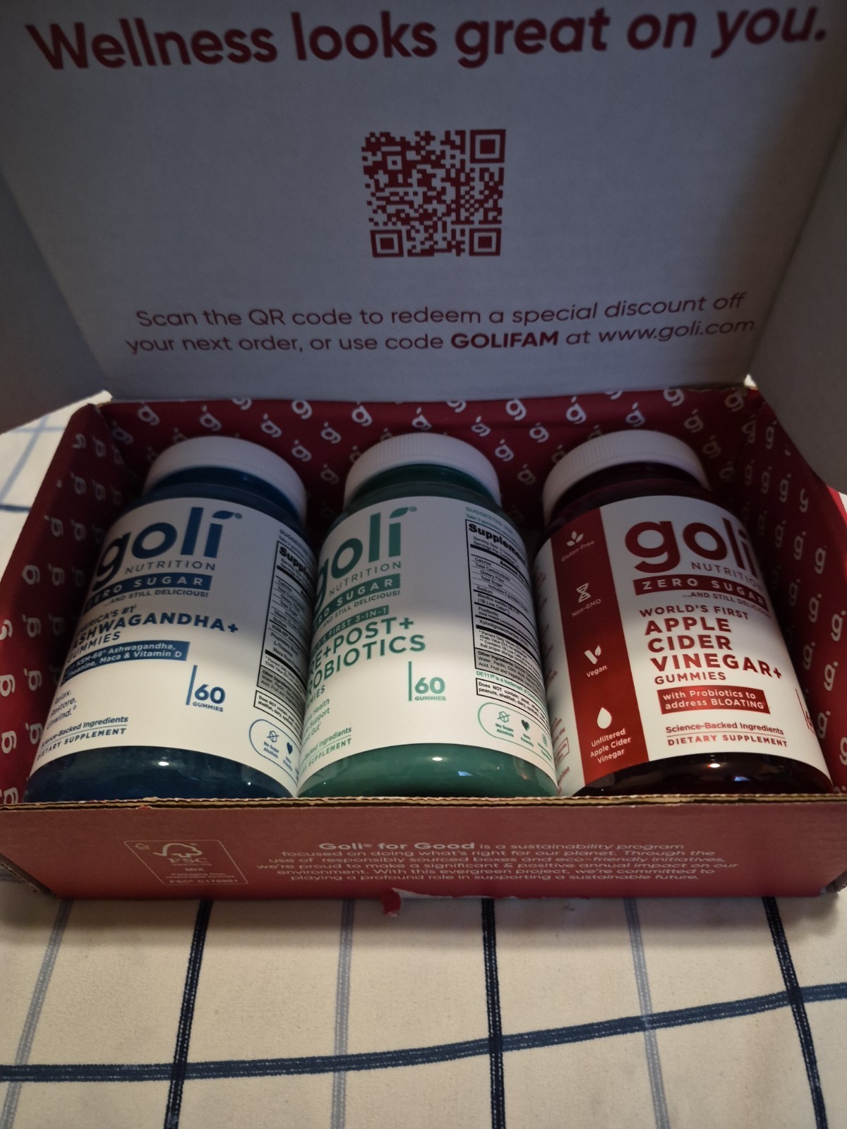 3 Bottles Goli Zero Sugar Best Seller Trio Set Gummies, 60 Counts Per Bottle