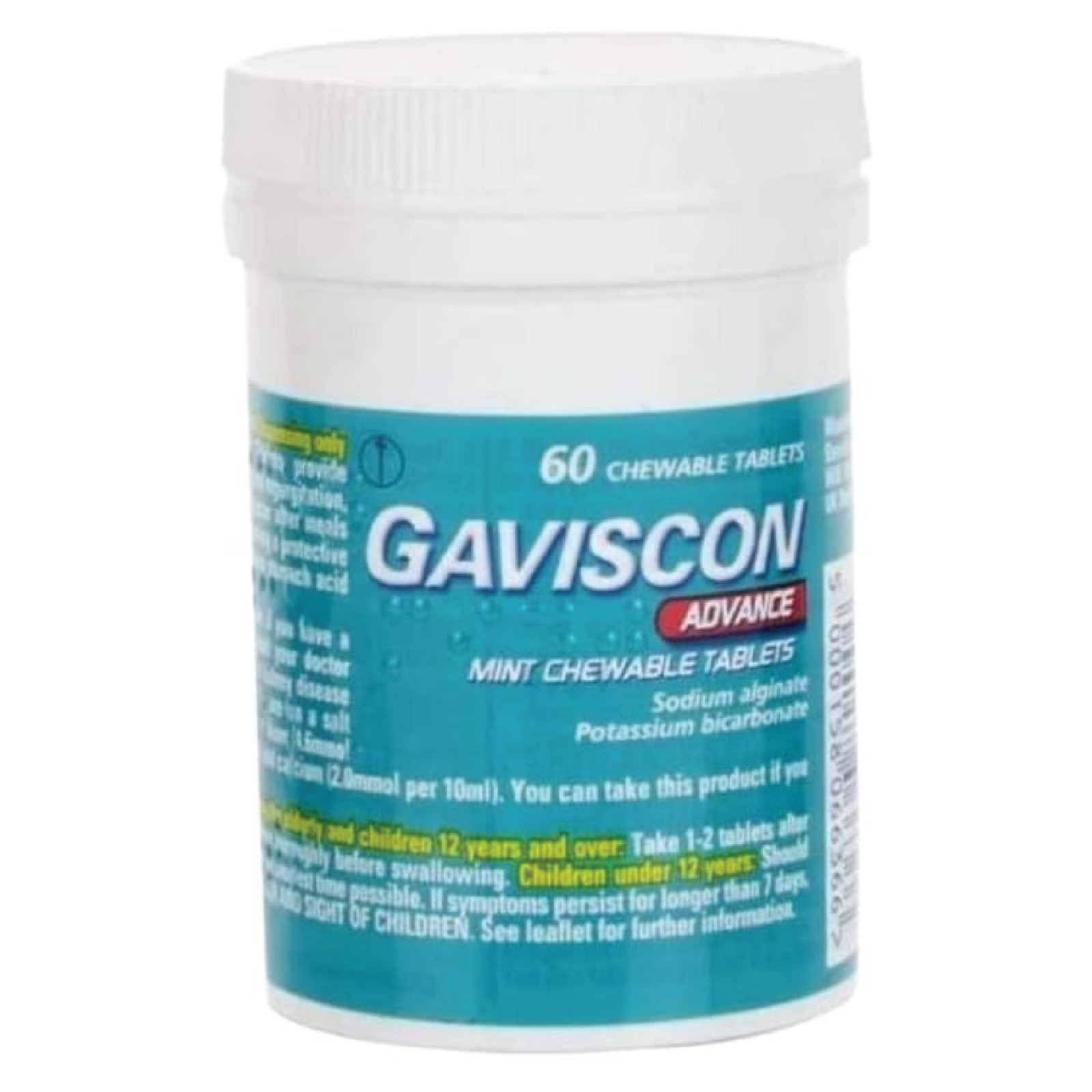 Gavi-scon Advance Chewable Mint Tablet 60ct-PACK OF 24