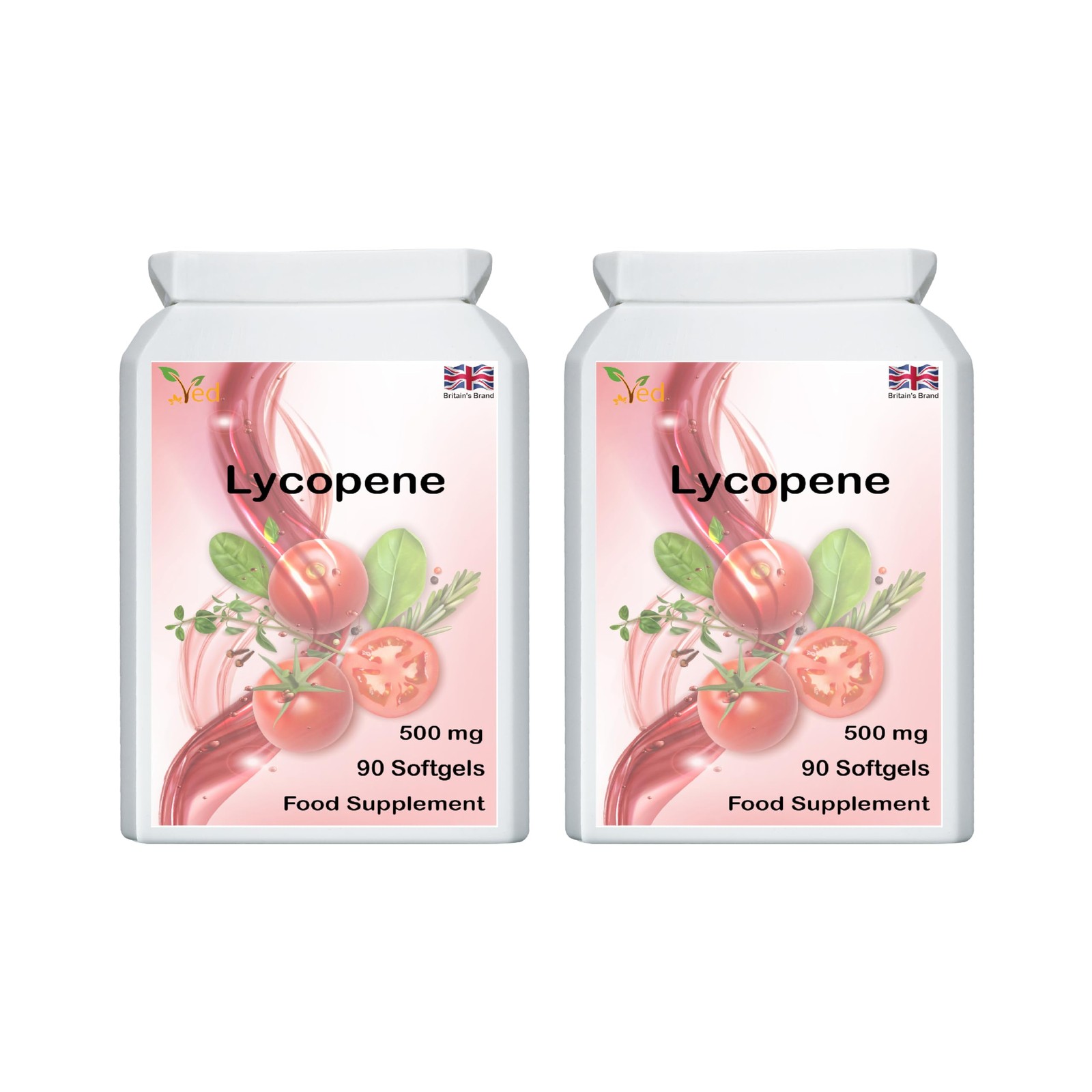 Ved Lycopene 500 mg | 90 softgel, 6 Month Supply.(Pack 90 Count (Pack of 2)