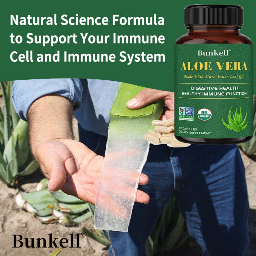 Aloe Vera Vegan Capsules Enhance Immunity Promotes Digestive Health 120 Pills US