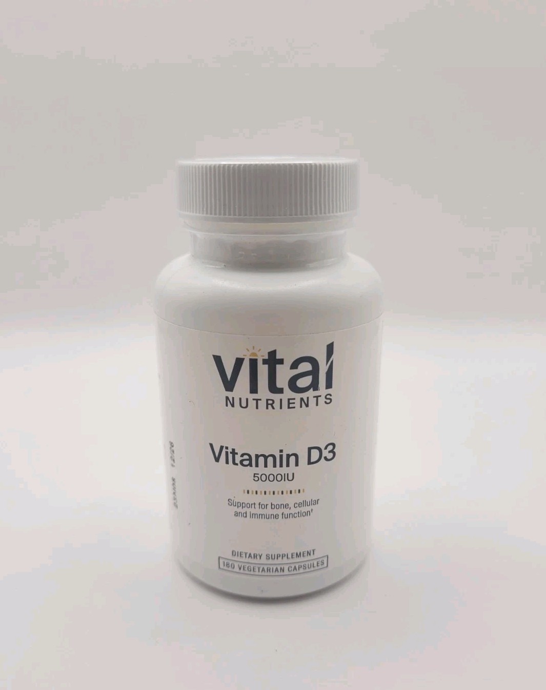 Vital Nutrients – Vitamin D3, 5,000 IU, 180 Vegetarian Capsules New Sealed