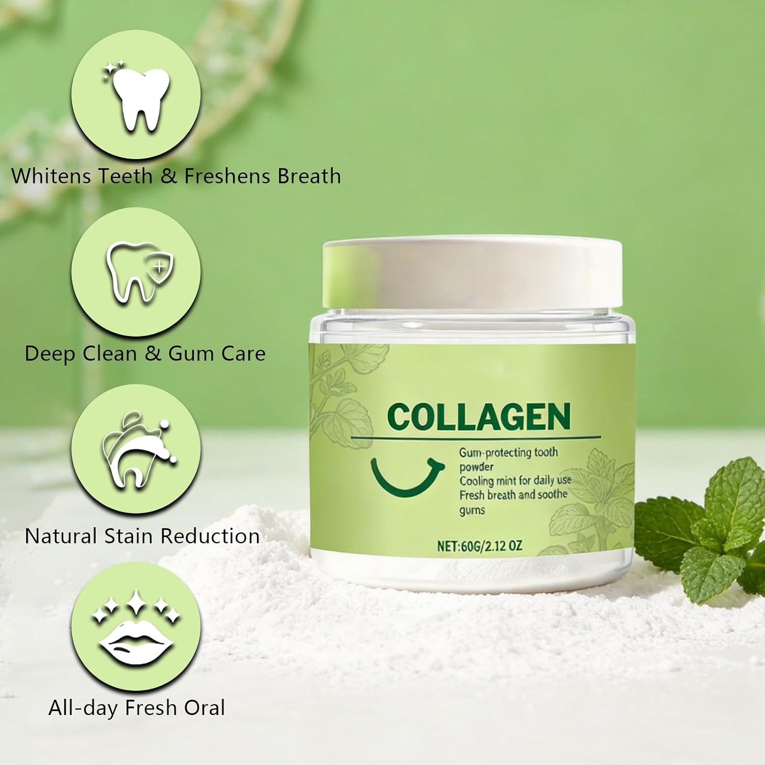 2PCS Collagen Tooth Powder,Collagen Powder for Gums, Smile Strengthening, Provid