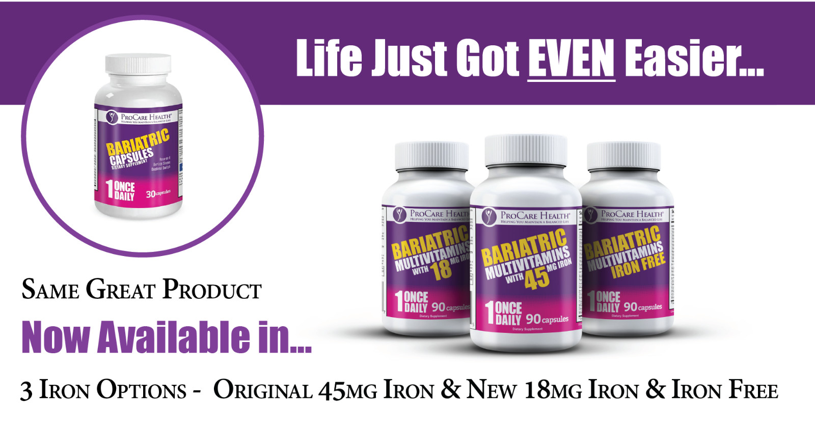 ProCare Health | Bariatric Multivitamin | Capsule | Iron Free | 30 Count |
