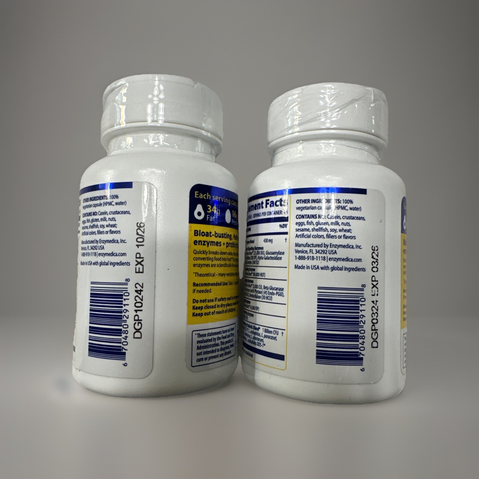 2-Enzymedica Digest Gold + PROBIOTICS 45 Cap Each VEGETARIAN.