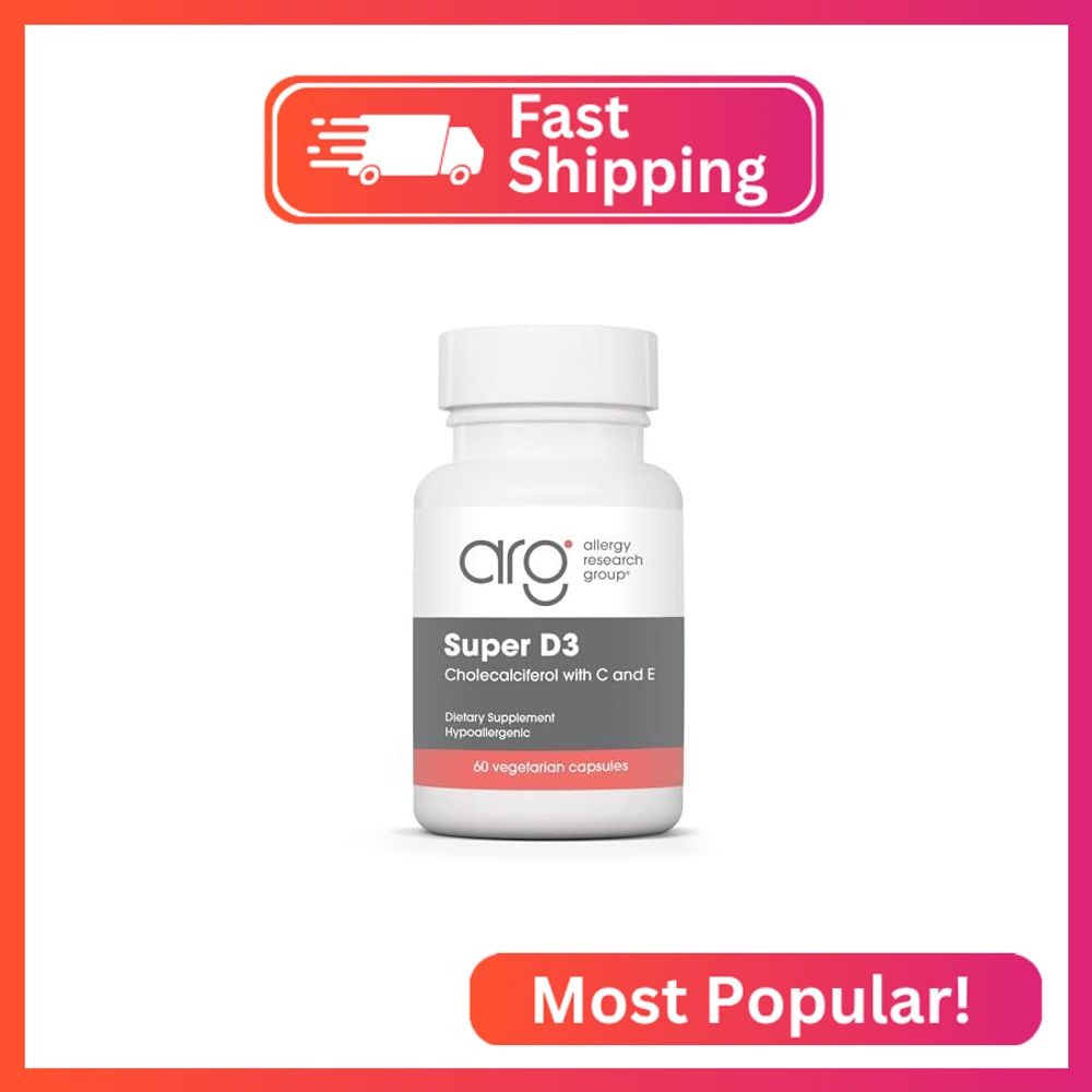 Allergy Research Group ARG Super D3 – Vitamin D3 Supplement with Vitamins C & E
