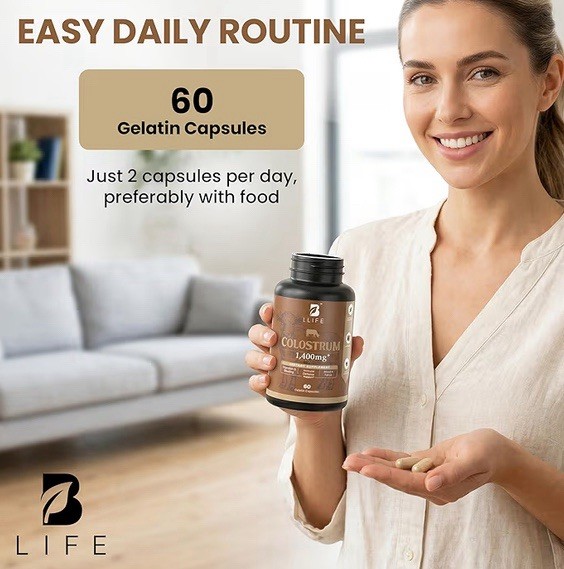 BLife Bovine Colostrum 1400mg Immune Gut Support 60 Caps Exp 04/2028