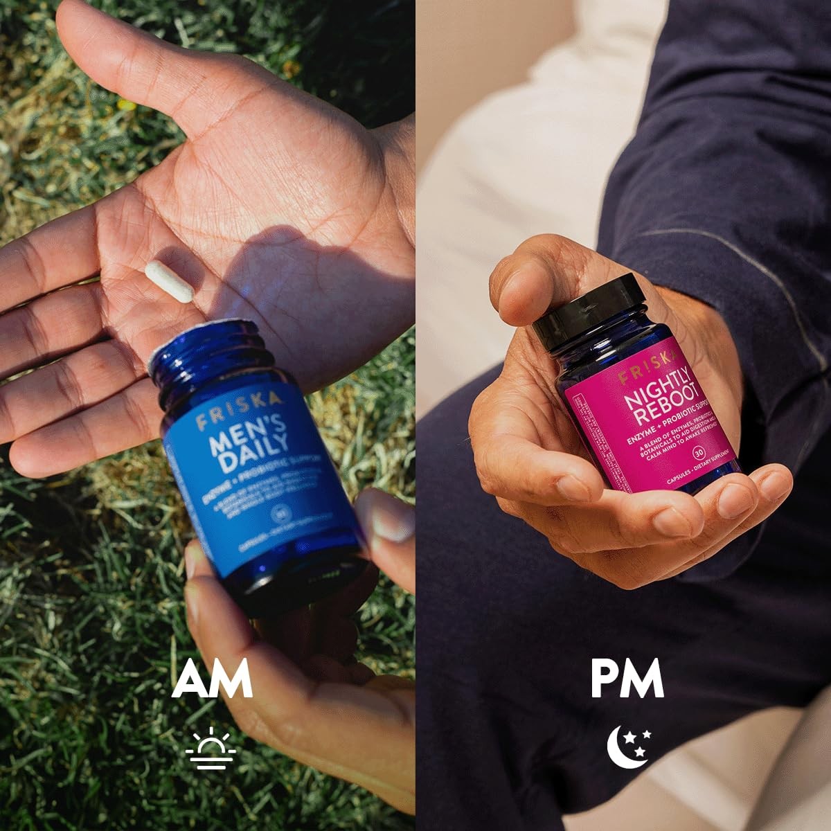 Friska Daily Digestive Enzymes with Probiotics for Men – Helps Break Down Pro…