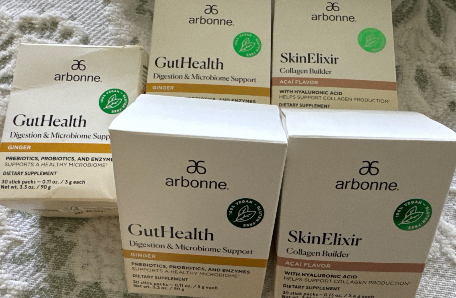 Arbonne SkinElixir Collagen Builder Acai & Guthealth 30 Stick Packs Expired!