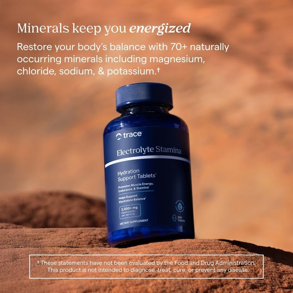 Electrolyte Stamina Tablets 300ct | Ionic Trace Minerals, Potassium for Recovery