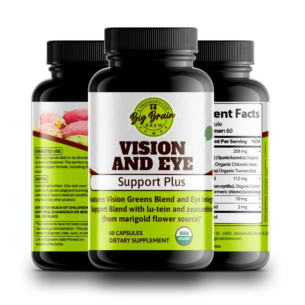 Vision & Eye Support Plus 60 Capsules Lutein Zeaxanthin Organic Eye Health