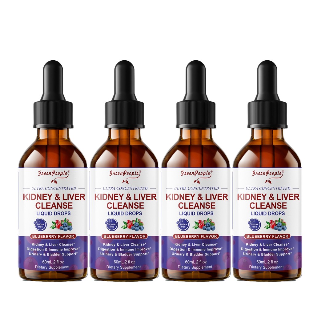 4 Pack Kidney Cleanse Detox & Repair Drop Vegan Kidney Support Alcohol-Free