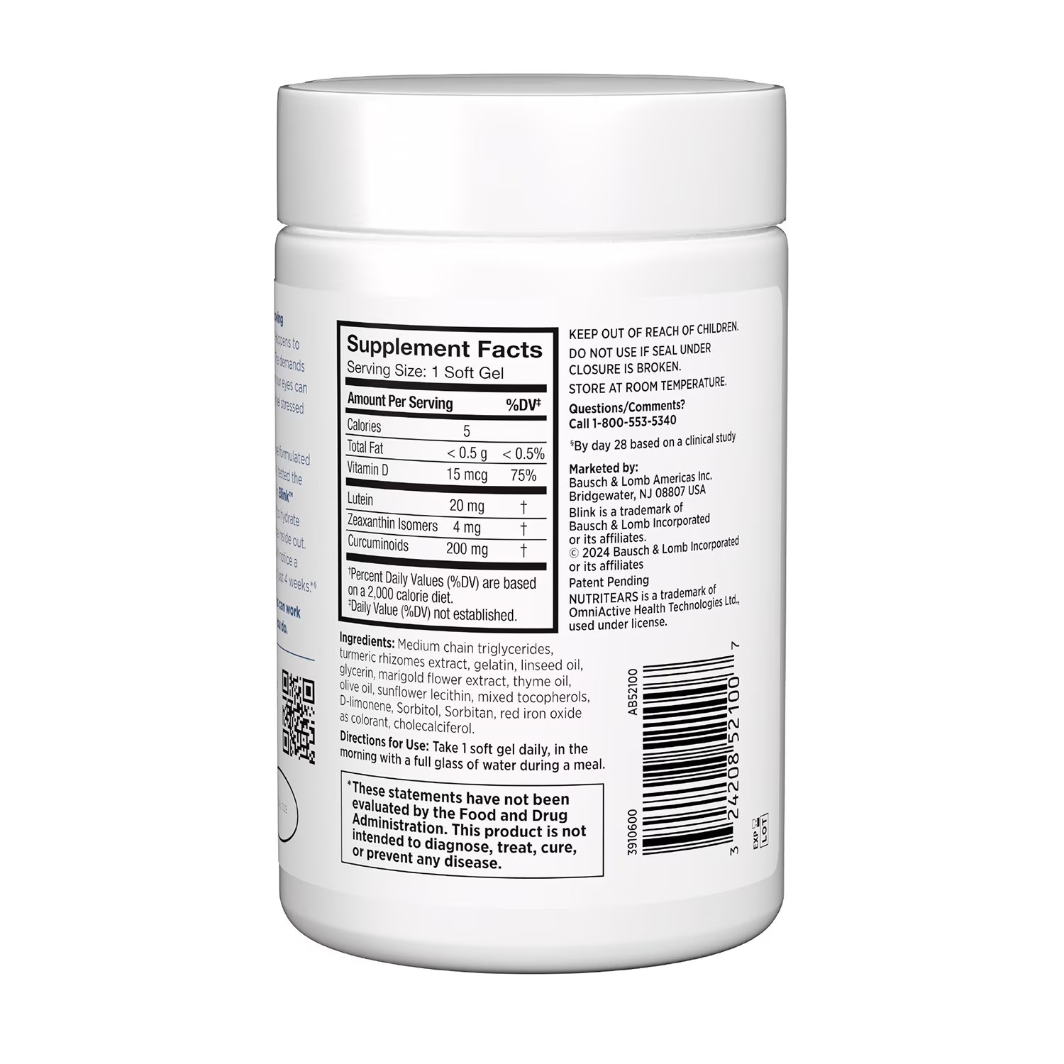 NutriTears Dry Eye & Vision Health Softgels 50 Count