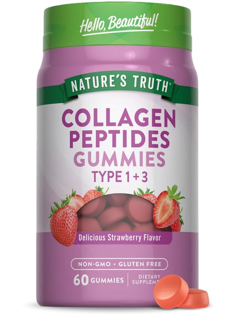 Nutritional Supplement Collagen Peptides Gummies Strawberry Flavor 60 Count