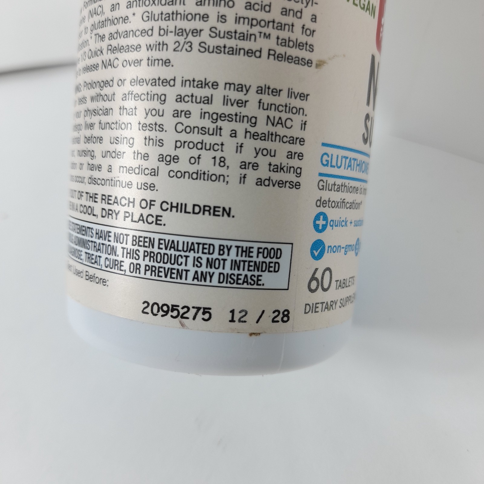 Jarrow N-A-C Sustain (600mg) 60 tabs. Free shipping