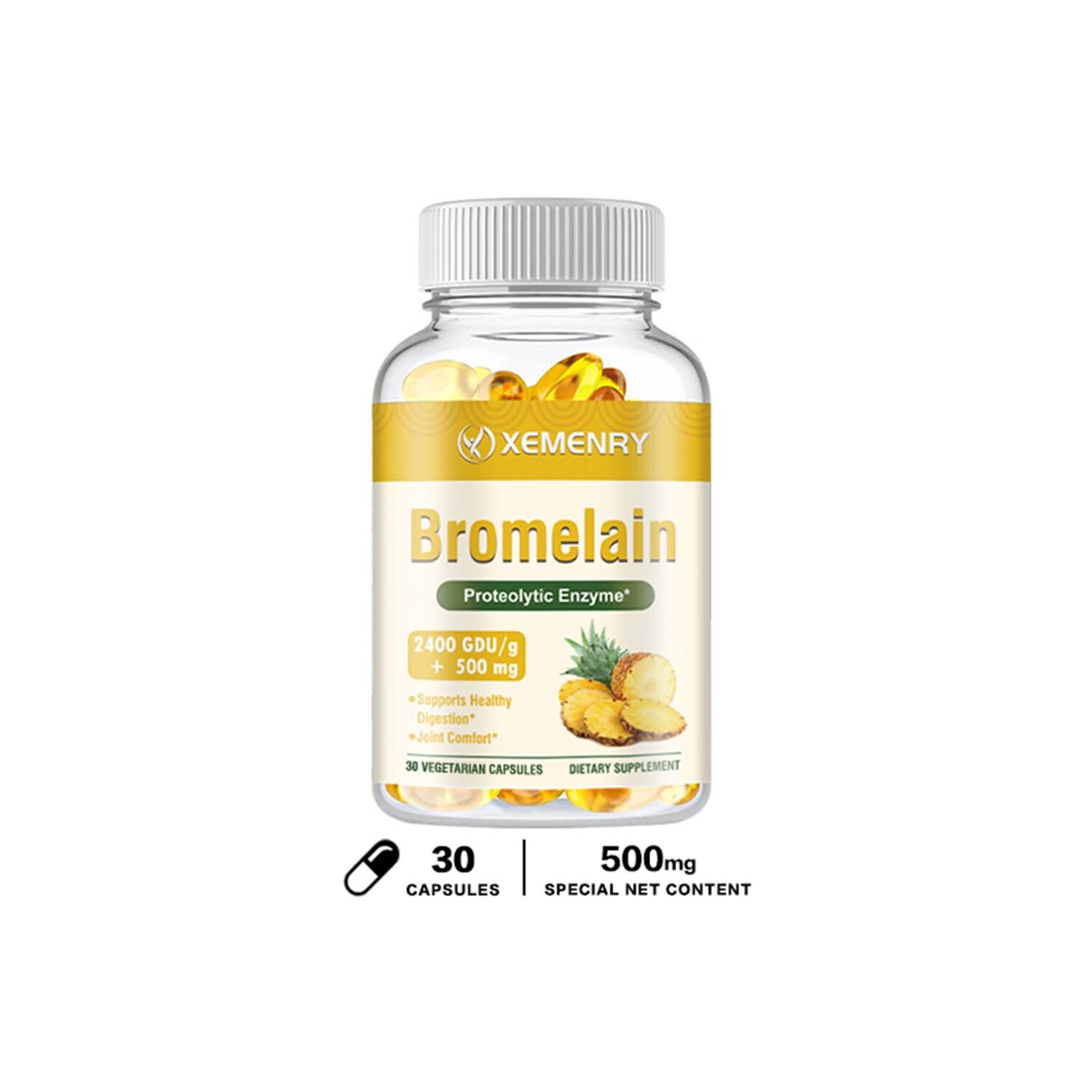 Bromelain 500mg – Natural Immune Support Supplement,Digestive Support,Gut Health
