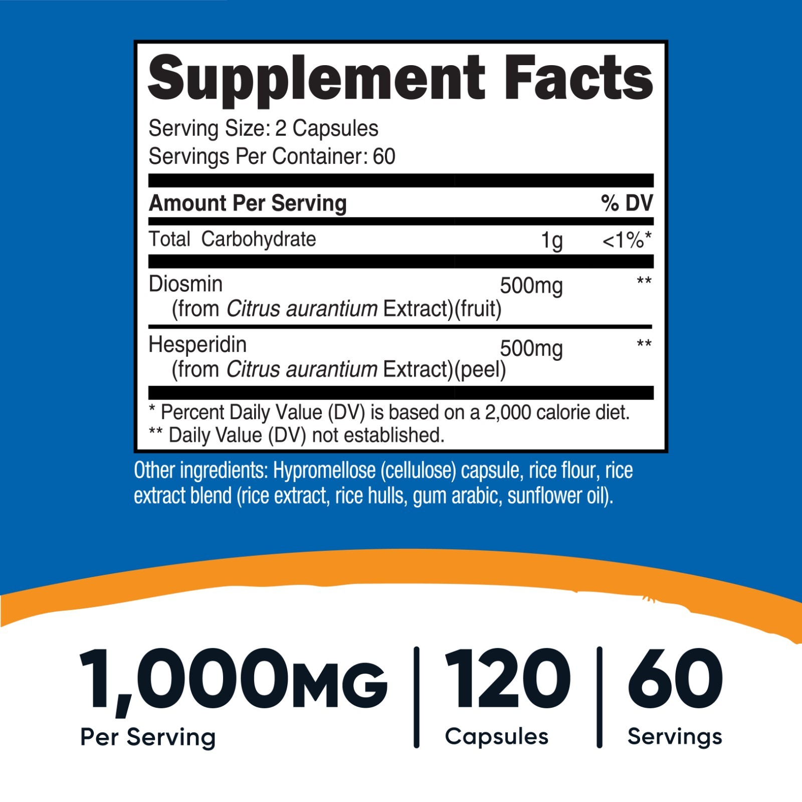 Nutricost Diosmin With Hesperidin (1000mg) 120 Capsules – Diosmin Complex, Vegan